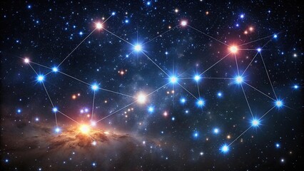 Wall Mural - starry night sky with the orion constellation
