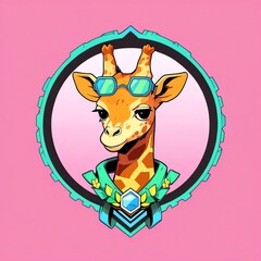 Canvas Print - Cool Giraffe Illustration