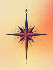 Fototapete - A striking compass rose with clean lines and a central point stands out against a gentle gradient background. Generative AI