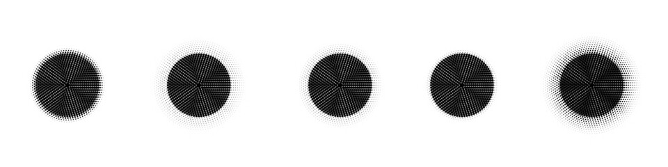 Wall Mural - grainy dot pattern with gradient and noise texture. abstract stipple sphere with shadow, resembling 