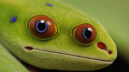 frog on a green background