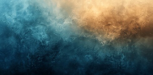 Blue Beige Grainy Gradient Soft Blurred Background