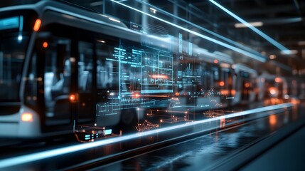 Futuristic digital information network system with abstract data and programming visuals  Technological advancements in science engineering and innovation