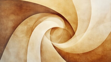 Leinwandbilder - Soft, swirling tea shapes blend seamlessly in warm, muted natural tones, evoking a tranquil and inviting atmosphere for tea lovers. Generative AI