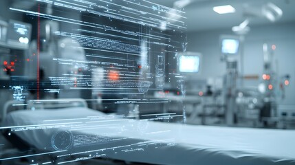 Futuristic digital dashboard with flowing data information networks and elements of modern intelligence and high tech systems  Represents the concept of digital transformation innovation