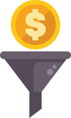 Wall Mural - sales funnel generating money profit for business marketing strategy