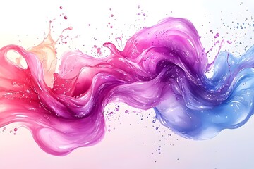 Wall Mural - A vibrant swirl of pink and blue liquid flowing in artistic waves, creating a dynamic and colorful abstract design that conveys motion and energy.