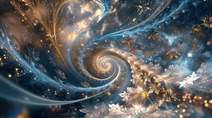 Poster - A captivating swirl of colors and lights symbolizes the excitement of New Year's Eve, blending winter elements for a festive atmosphere. Generative AI