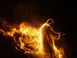 © spacenomads - Illuminated Figure Embraced by Flames A Spiritual Representation in Art