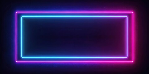 Abstract neon rectangle frame perfect for modern design projects, neon, rectangle, frame, abstract,design, modern