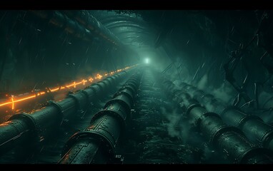 Poster - Underground Fuel System Processing Biofuel with Glowing Pipelines and Robotic Optimization