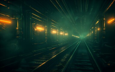 Poster - Underground Fuel System Processing Biofuel with Glowing Pipelines and Robotic Optimization