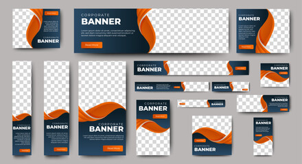 Wall Mural - business banner set for web display ads template. vector