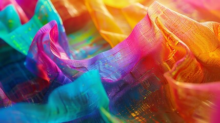Wall Mural - A close up of colorful rainbow tortillas with electronic effects and vibrant colors