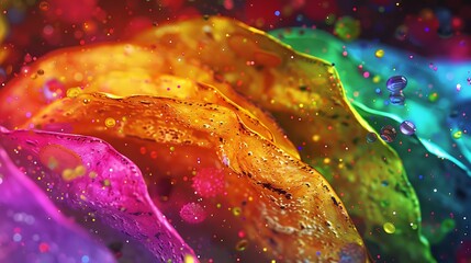 Wall Mural - A close up of colorful rainbow tortillas with electronic effects and vibrant colors