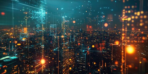 Poster - Digital transformation change management, internet of things (IoT), new technology bigdata and business process strategy, automate operation, customer service management,