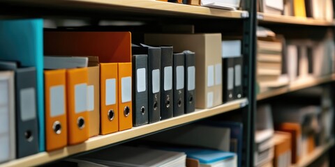 Fototapete - Document Management System (DMS), online documentation database and process automation to efficiently manage files, knowledge and documentation in enterprise with ERP. Co