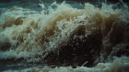 Dark Storm Waves Crashing with Powerful Energy