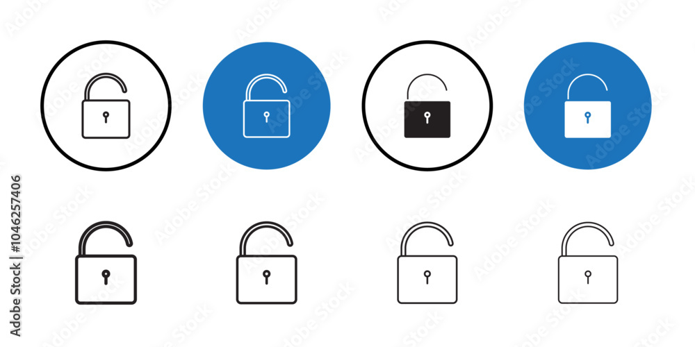 Unblocked icon Black line art vector logo set Stock Vector | Adobe Stock