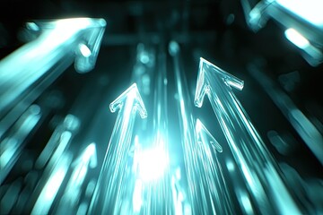 Wall Mural - abstract arrows pointing upward, dynamic light effects, modern design.