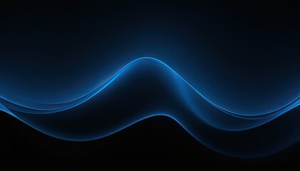 Wall Mural - Abstract luxury gradient blue wave background smooth dark blue with black vignette 712