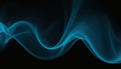 Wall Mural - Blue steam smoke on black background 106