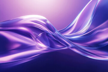 Canvas Print - Abstract fluid shape, smooth curves, translucent material, blue and purple gradient, soft lighting, ethereal atmosphere, futuristic design, digital art, 3D rendering, high detail, glossy surface, dyna