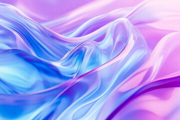 Canvas Print -  Abstract Fluid Shape with Blue and Purple Gradient - 3D Futuristic Design with Smooth Curves