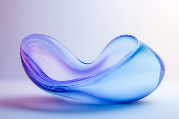 Canvas Print -  Abstract Fluid Shape with Blue and Purple Gradient - 3D Futuristic Design with Smooth Curves