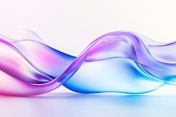 Canvas Print -  Abstract Fluid Shape with Blue and Purple Gradient - 3D Futuristic Design with Smooth Curves