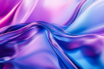 Canvas Print - Translucent Fluid Shape in Dynamic Flow - Glossy 3D Rendering with Ethereal Gradient