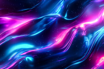 Canvas Print - Translucent Fluid Shape in Dynamic Flow - Glossy 3D Rendering with Ethereal Gradient