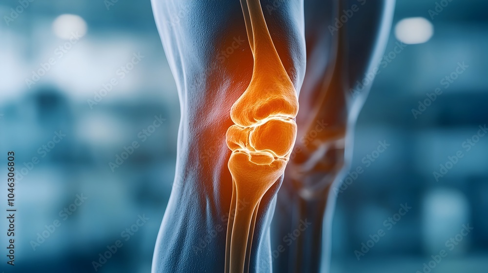 Detailed 3D X ray of a Severely Arthritic Knee Joint Highlighting the ...