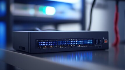 Aufkleber - Energy-efficient network switch: A network switch designed to minimize power consumption while maintaining high performance, highlighting energy-efficient technology in networking.