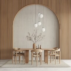 Minimalist interior design of modern dining room 