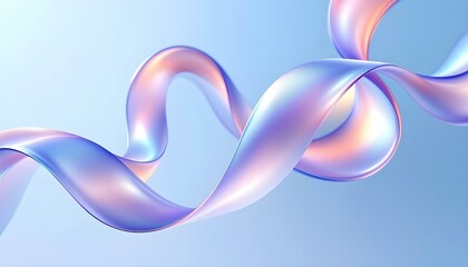 Aufkleber - Vibrant Pink and Blue Swirling Neon Liquid Waves Dynamic 3D Abstract Background. Abstract Swirling Holographic Liquid in Pink and Blue Hues. 3D abstract background with an iridescent effect