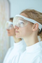 Poster - Futuristic Scientists in High-Tech Lab Using Augmented Reality for Space Exploration and Data Visualization