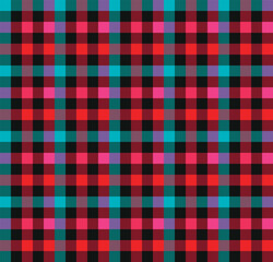 Poster - Japanese Colorful Checkered Vector Seamless Pattern