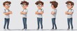 © Nattapat - Expressive cartoon character showing irritation, standing with arms crossed in casual clothing, set against a plain white backdrop