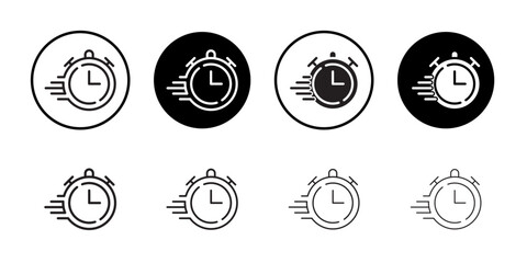 time fast icon simple thin outline