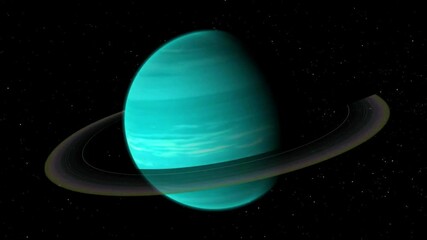 Wall Mural - space scene next to uranus in outer space.