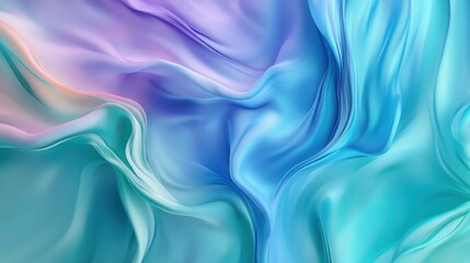 Wall Mural - A vibrant liquid animation with a mix of cool tones like blue, teal, and violet, moving and blending to form a silky smooth gradient texture.