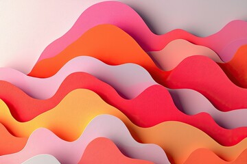 Wall Mural - colorful layered paper waves forming an abstract background.