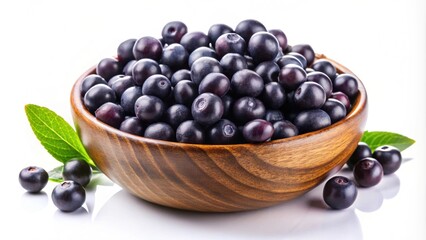 Acai berries isolated on background, healthy, superfood, antioxidant, purple, tropical, fruit, exotic, organic, fresh, vibrant