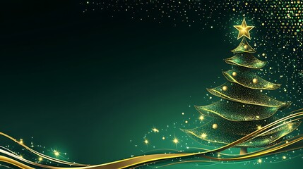 background holiday tree light xmas card winter happy green merry. gold tree festive background holid