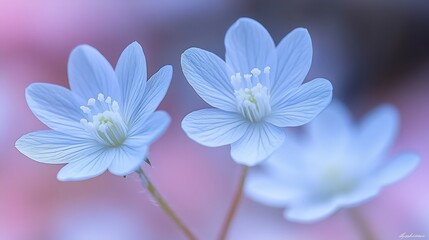 Wall Mural - Delicate Blue Flowers in Soft Focus