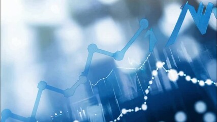 Abstract blue line graph with bokeh background