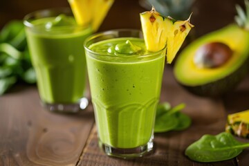 Sticker - Avocado smoothie with spinach pineapple and yogurt