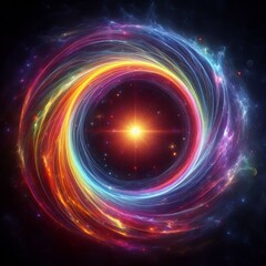 Wall Mural - fractal burst background featuring a vibrant swirl of colors with energy and motion, creating an abs