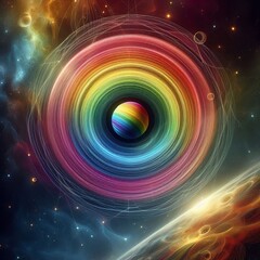 Wall Mural - fractal burst background featuring a vibrant swirl of colors with energy and motion, creating an abs
